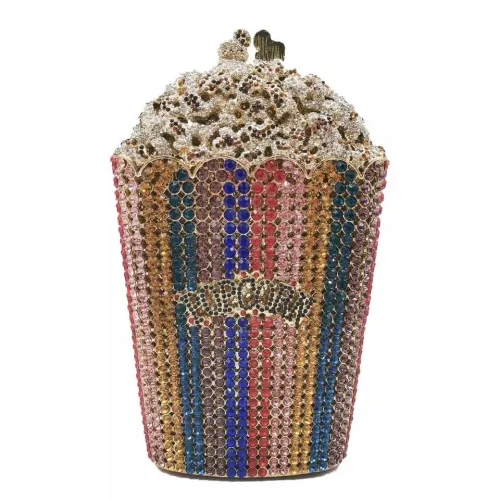 CDB03 Popcorn bags Crystal Dinner evening party clutch with chains