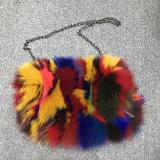 Mixed Color Fox Fur Shoulder Handbags
