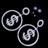 NEH01 Dollar Earrings Necklace Hairpins set