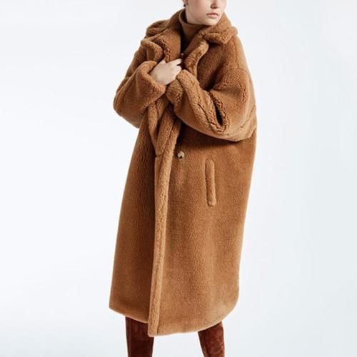 Winter Nice Quality Teddy Faux Lamb Sheepskin Fur Woman Coats