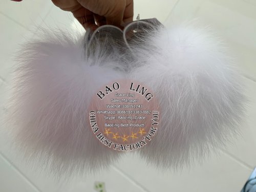 BLBW Super Cute Baby White Fur Slides Slippers