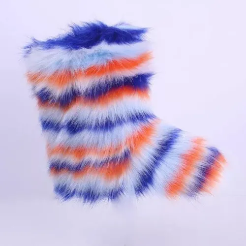 BLFFB04 Hot Sale Colorful Faux Fur Boots