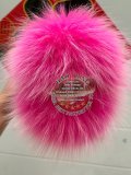 BLBBHP Super Cute Baby Hot Pink Fox Fur Slides Slippers