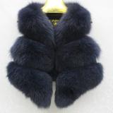 BLRFV03 Fashion Strips Real Fox Fur Vest