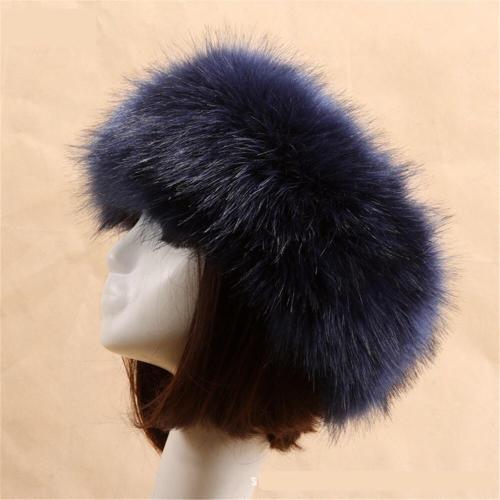 BLFFHDB Hot Sale Best Quality Dark Blue Faux Fur Headband