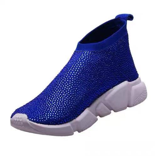 BLCSRB Crystal Sneakers Royal Blue Shoes Rhinestones