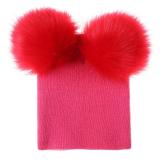 BLFH Baby Two Faux Fur Pompom Hats