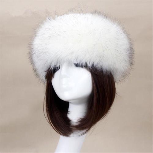 BLFFHBW Hot Sale Best Quality White Black Tip Faux Fur Headband