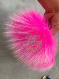 BLBBHP Super Cute Baby Hot Pink Fox Fur Slides Slippers