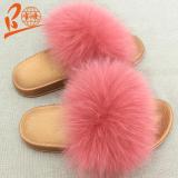 BLGDC Gold Sole Different Color Fox Fur Slippers