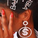 NEH01 Dollar Earrings Necklace Hairpins set