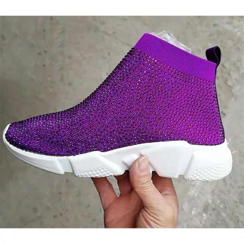 BLCSP Crystal Sneakers Purple Shoes Rhinestones