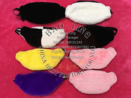 Customized Any Letter and Color Faux Fur Fanny Packs