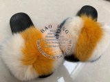 BLFBC Rainbow Colorful Fur Slides Slippers
