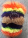 BLFRC Rainbow Colorful Fox Fur Slippers