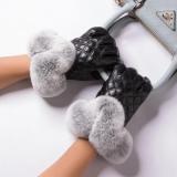 BLFG Real Wool Leather Rex Rabbit Fur Gloves