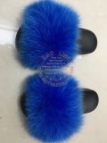 BLFBLB Biggest Light Blue Fox Fur Slides Slippers