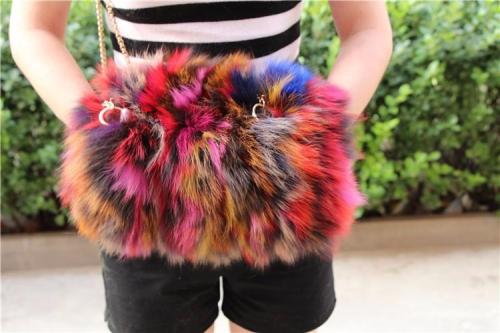 BLFSH01 Fox Fur Shoulder Handbags