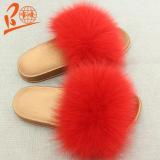 BLGDC Gold Sole Different Color Fox Fur Slippers