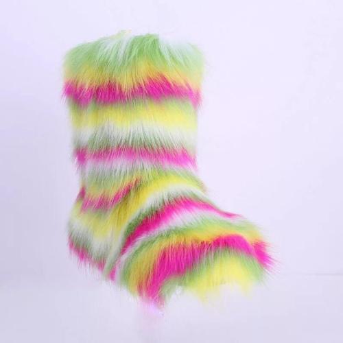 BLFFB02 Hot Sale Colorful Faux Fur Boots