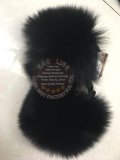 BLBB Super Cute Baby Black Fox Fur Slides Slippers