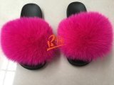 BLSCF02 Fuscia Fox Fur Slippers