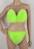 BLBF Sexy Underwear Fur Bra Bikini Bathing Suit Swimsuit