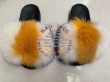 BLFBC Rainbow Colorful Fur Slides Slippers