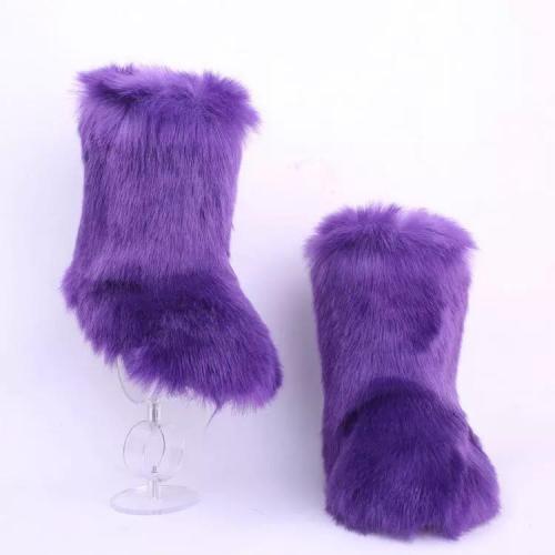 BLFFBP Hot Sale Purple Boot Faux Fur Boots