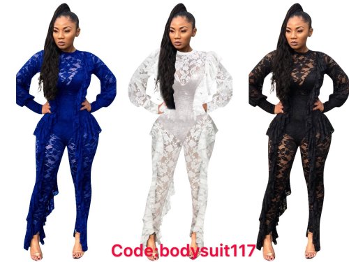 Bodysuit117 Lace Bodysuit outfit tracksuit YD8042