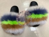 BLFBC Rainbow Colorful Fur Slides Slippers