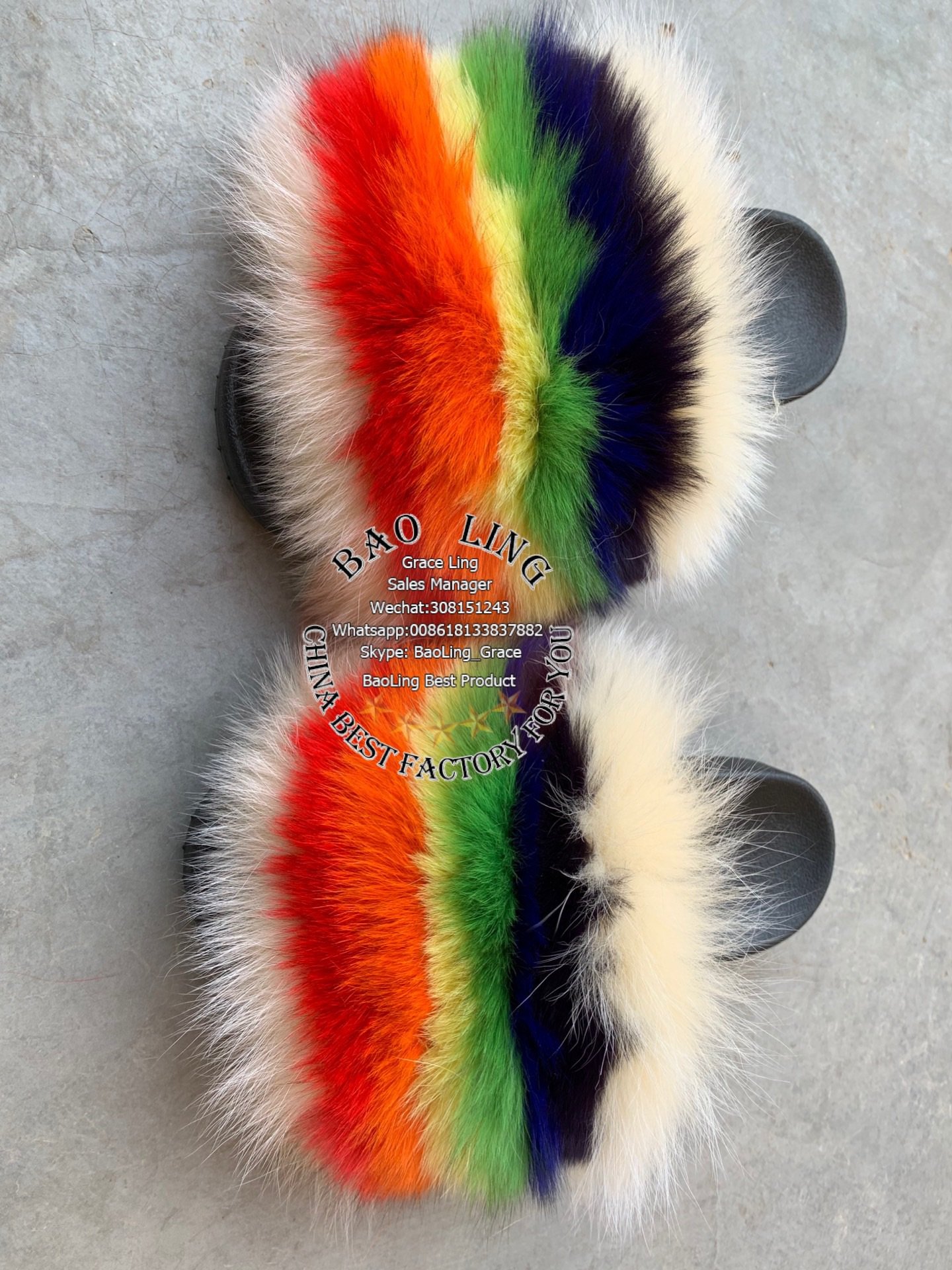 rainbow fur slides
