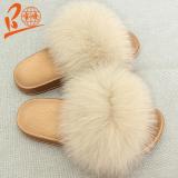 BLGDC Gold Sole Different Color Fox Fur Slippers