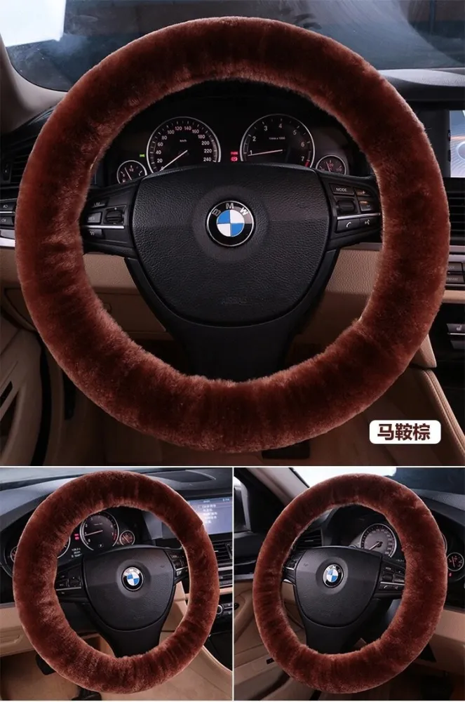 BLWC02 Short Wool Fur Steering Wheel Covers