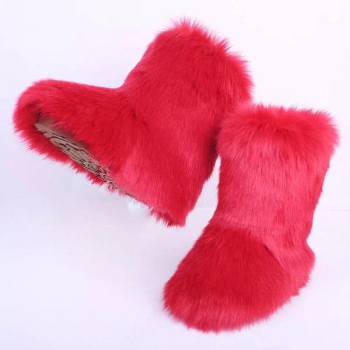 BLFFBR Hot Sale Red Boot Faux Fur Boots