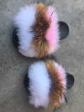 BLFBPW Biggest Pink White Fur Slides Slippers