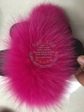 BLFHP Hot Pink Fox Fur Slippers Slides