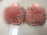 BLFBP Biggest Pink Sole Pink Fox Fur Slides
