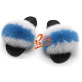 BLFDC Different Color Fox Fur Slippers