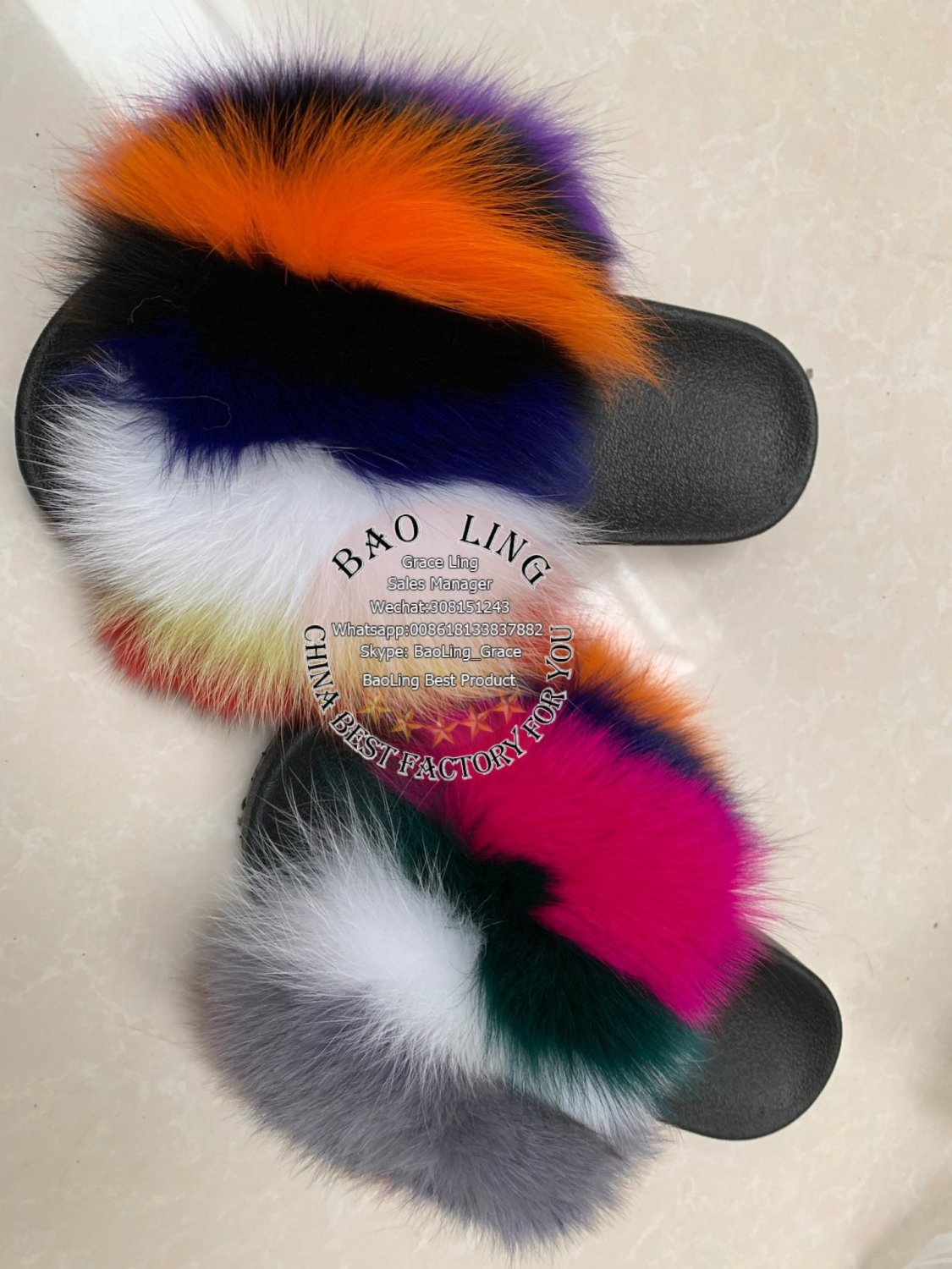 rainbow fluffy sliders