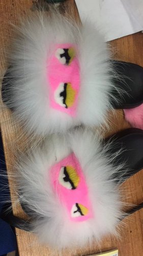 BLFM Monster Fox Fur Slippers