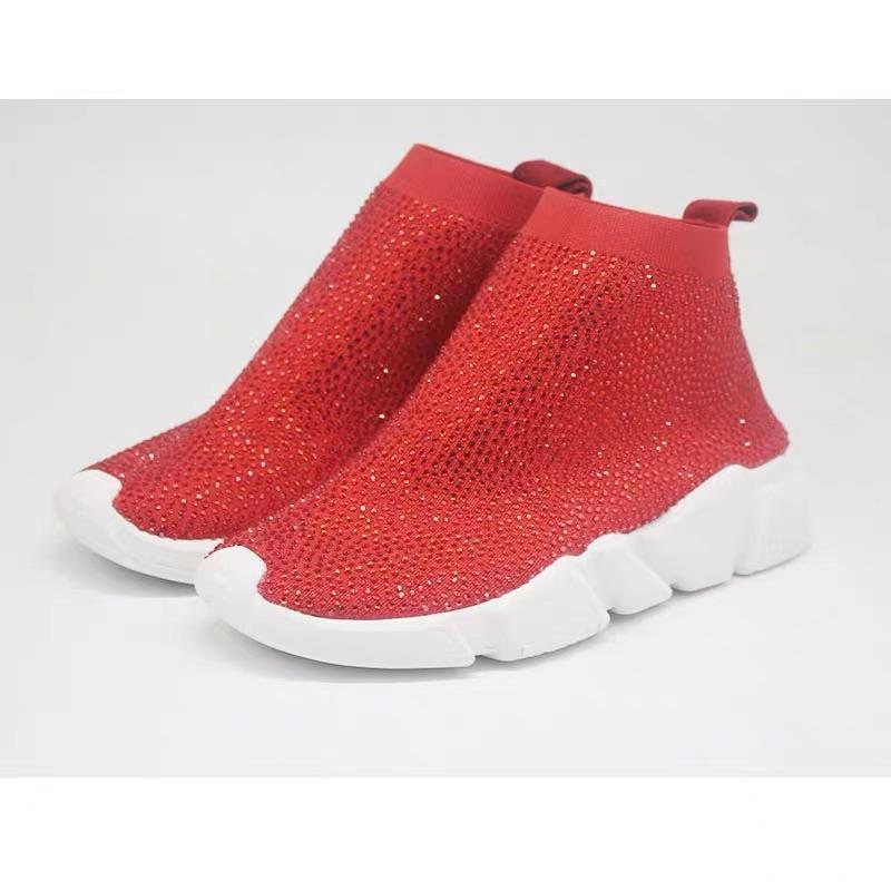 BLCSR Crystal Sneakers Red Shoes Rhinestones
