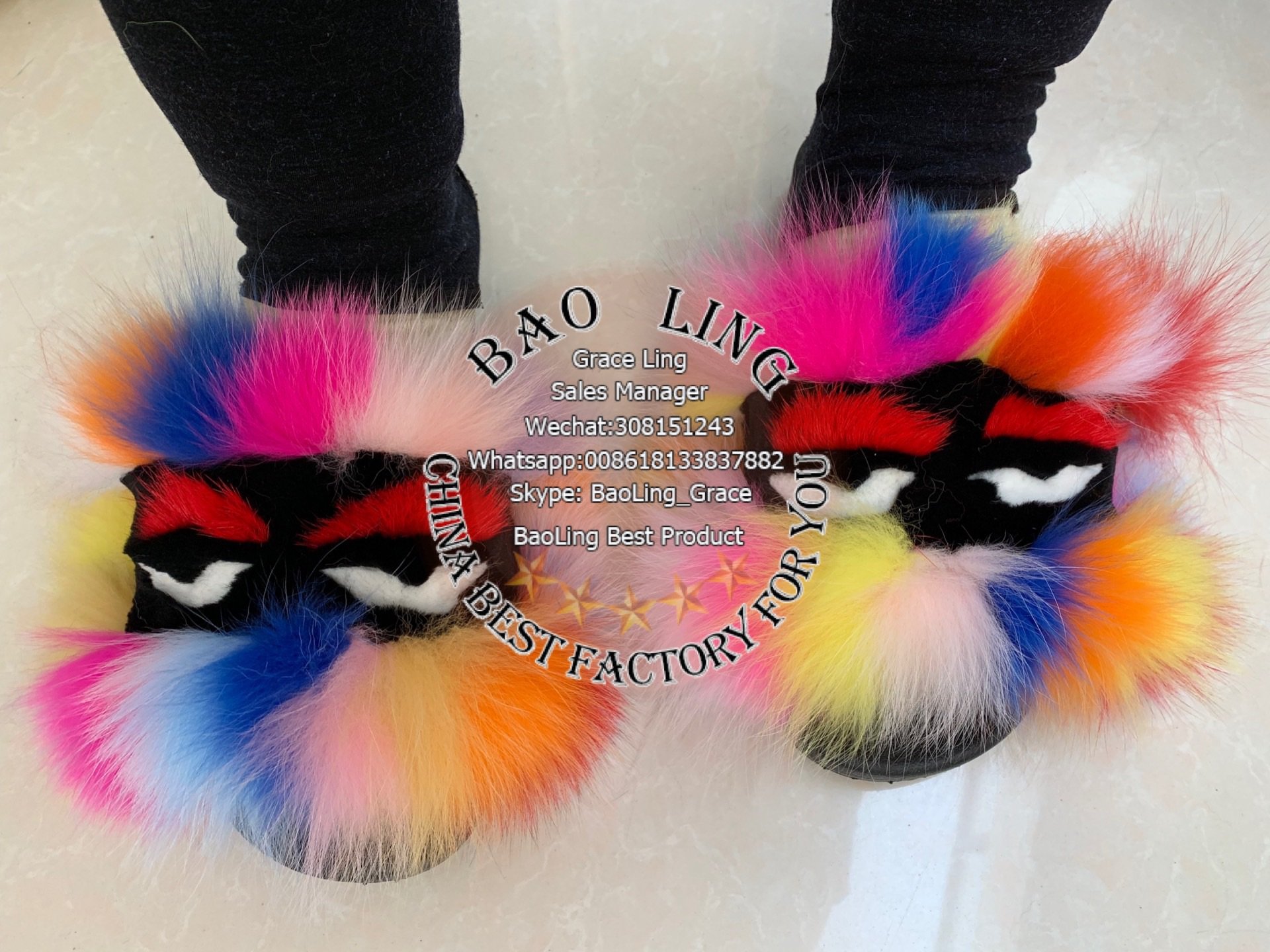 rainbow monster slippers