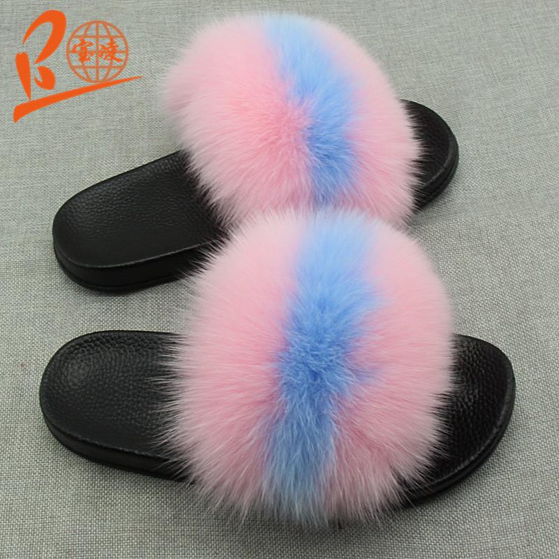 pink fur slippers