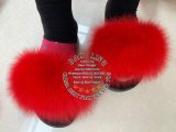 BLFSCR Red Fox Fur Slippers Slides Sandals