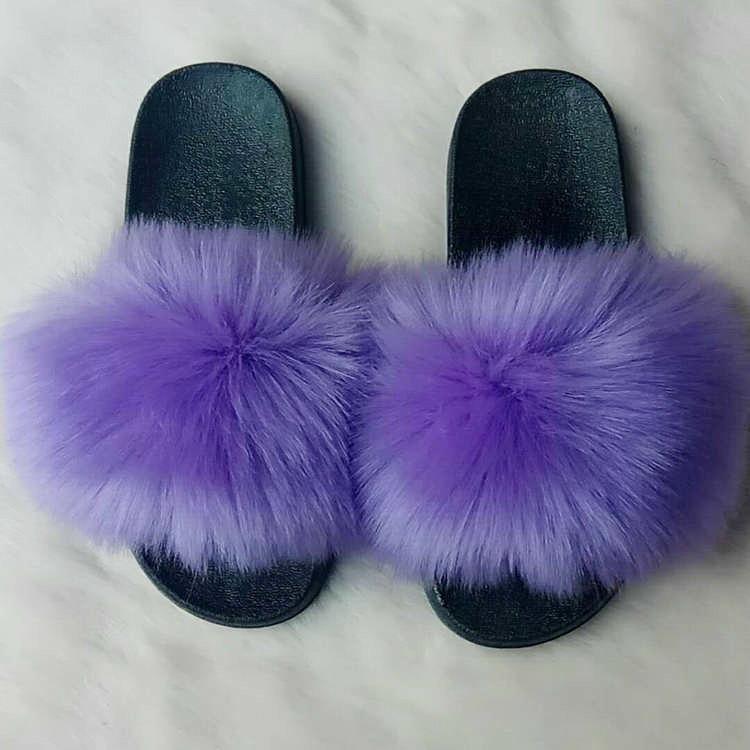 mauve fur slides