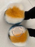 BLFBC Rainbow Colorful Fur Slides Slippers