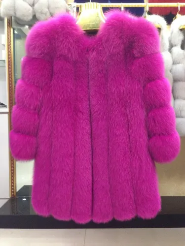 BLRFC03 High Quality Winter Real Fox Fur Longer Woman Coats