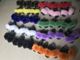 BLFAUXP Pink Faux Fur Slides Slippers