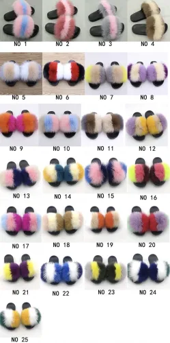 BLTF01 Fur Slides Slipper Slide Slippers